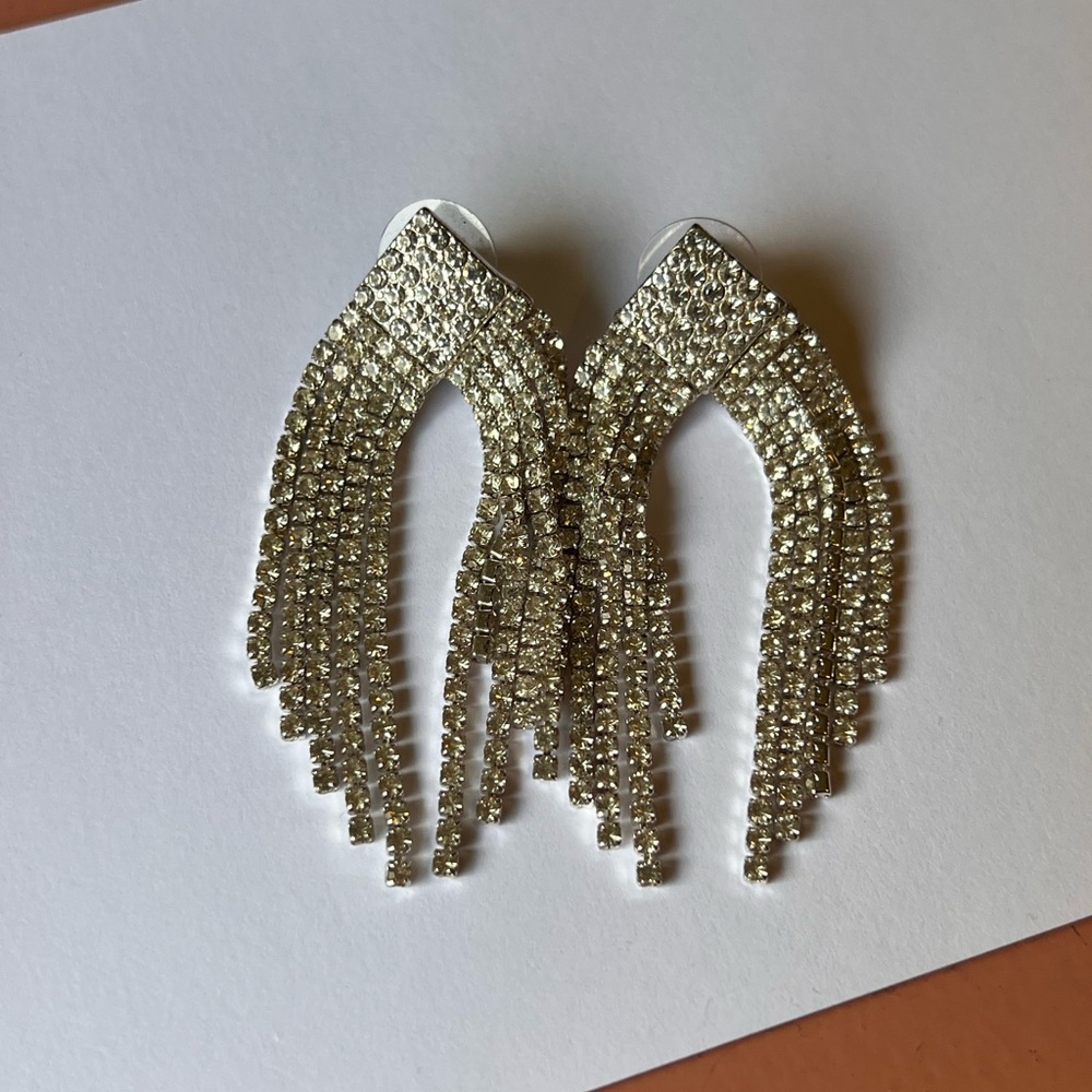 Elegant Silver Crystal Earrings